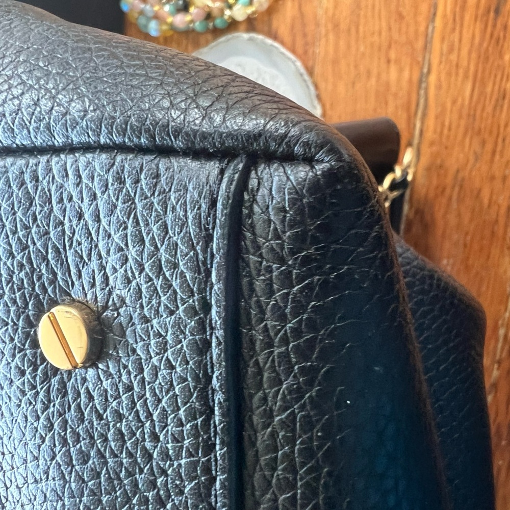 Tory Burch Black Shoulder Bag Pebbled Leather - Picture 13 of 15